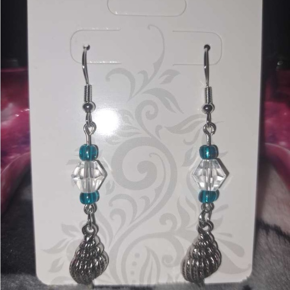 Elegant Silver and Blue Dangle Earrings